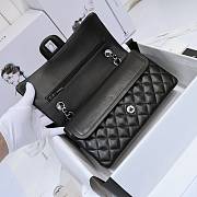 CHANEL | Classic Flap Bag Black Lambskin Silver Hardware A01112 - 25cm - 6