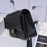 CHANEL | Classic Flap Bag Black Caviar Leather Silver Hardware A01112 - 25cm - 2