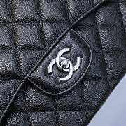 CHANEL | Classic Flap Bag Black Caviar Leather Silver Hardware A01112 - 25cm - 5