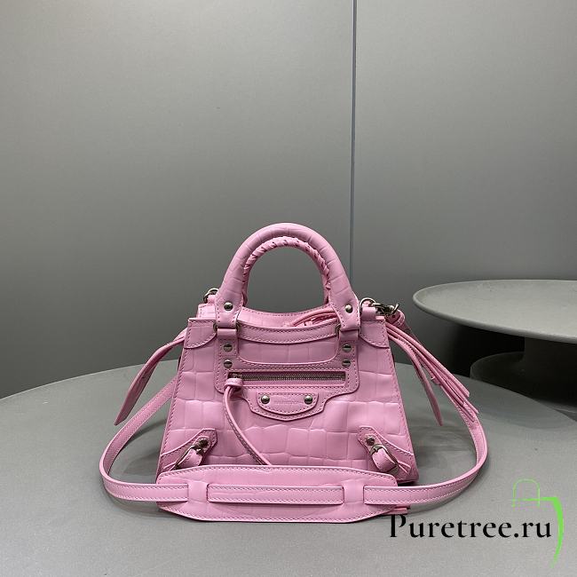 Balenciaga | Neo Classic Mini Handbag Crocodile Embossed Pink 92535 - 1