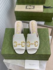 GUCCI | Slide Sandal Horsebit White 655412 - 7.5cm - 2