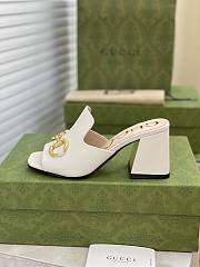 GUCCI | Slide Sandal Horsebit White 655412 - 7.5cm - 4