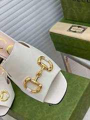 GUCCI | Slide Sandal Horsebit White 655412 - 7.5cm - 5