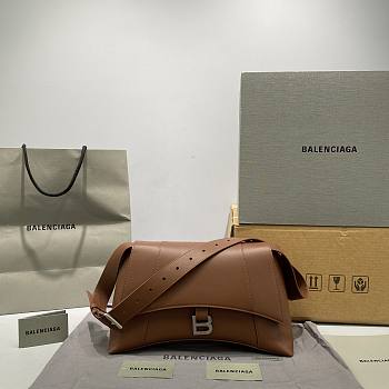 BALENCIAGA | Downtown Medium Shoulder Bag In Brown - 32cm