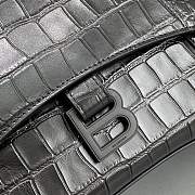 BALENCIAGA | Downtown Medium Shoulder Bag Crocodile Embossed In Black -32cm - 2