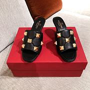 VALENTINO | Stud Slide Sandal In Black - 6.5cm - 5