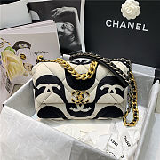 CHANEL | 19 Handbag CC Printed Fabric Flap Bag AS1161 - 26cm - 1