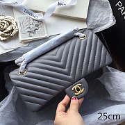 Chanel Classic Chevron Flap Bag Grey 25cm - 6