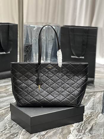 YSL | Shopping Tote Bag Black Leather - 38 x 28 x 13cm
