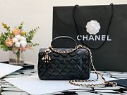 CHANEL | Handle Flap Bag Black Lambskin With Charm - 20 x 13 x 9cm - 4