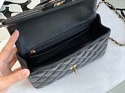 CHANEL | Handle Flap Bag Black Lambskin With Charm - 20 x 13 x 9cm - 3