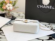 CHANEL | Handle Flap Bag White Lambskin With Charm - 20 x 13 x 9cm - 5