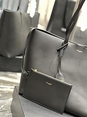 YSL | Shopping Tote Bag Black Smooth Leather - 38 x 28 x 13cm - 3