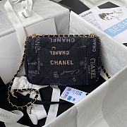 CHANEL | Small Flap Bag Black Denim AS3134 - 23 x 14 x 8cm - 4