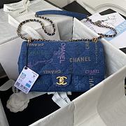 CHANEL | Large Flap Bag Blue Denim AS3135 - 28 x 16 x 6cm - 1