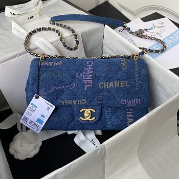 CHANEL | Large Flap Bag Blue Denim AS3135 - 28 x 16 x 6cm