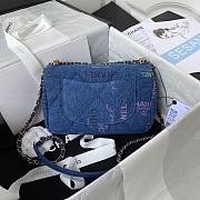 CHANEL | Small Flap Bag Blue Denim AS3134 - 23 x 14 x 8cm - 6