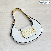 FENDI | Mini Cookie Bag White Leather - 22 x 17.5 x 4.5cm - 2