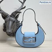 FENDI | Mini Cookie Bag Blue Leather - 22 x 17.5 x 4.5cm - 1