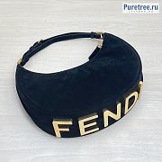 FENDI | Fendigraphy Small Black Suede Bag 8BR798 - 29cm - 3