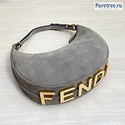 FENDI | Fendigraphy Small Grey Suede Bag 8BR798 - 29cm - 2