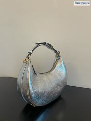 FENDI | Fendigraphy Small Silver Laminated Leather Bag 8BR798 - 29cm - 2