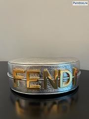 FENDI | Fendigraphy Small Silver Laminated Leather Bag 8BR798 - 29cm - 3