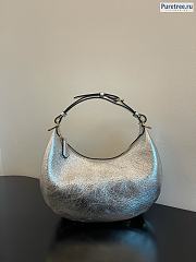 FENDI | Fendigraphy Small Silver Laminated Leather Bag 8BR798 - 29cm - 4