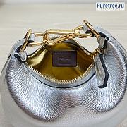 FENDI | Fendigraphy Silver Laminated Leather Bag 7AS089 - 16.5cm - 3