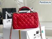 Chanel | Smooth Leather Top Handle Flap Bag Red AS2431 - 20cm - 5