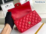 Chanel | Smooth Leather Top Handle Flap Bag Red AS2431 - 20cm - 4