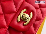 Chanel | Smooth Leather Top Handle Flap Bag Red AS2431 - 20cm - 2