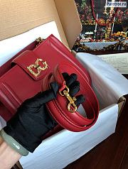 D&G | Handbag Red Smooth Leather - 28 x 23 x 12cm - 5