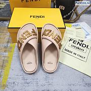 FENDI | Graphy Pink Leather Slides - 3