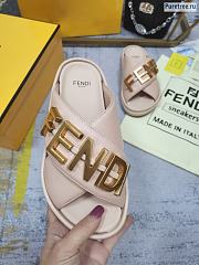 FENDI | Graphy Pink Leather Slides - 6