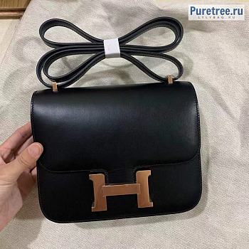 HERMÈS | Constance 18 Black Tadelakt Leather With Gold Hardware
