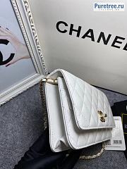 CHANEL | Wallet On Chain White Lambskin - 12.5 x 19 x 3.5cm - 5