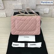 CHANEL | Wallet On Chain Pink Lambskin - 12.5 x 19 x 3.5cm - 2