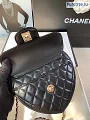 CHANEL | Heart Shape Bag Pre-Spring 2022 Black - 17 × 15 × 6 cm - 5