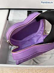 CHANEL | Heart Shape Bag Pre-Spring 2022 Purple - 17 × 15 × 6 cm - 4