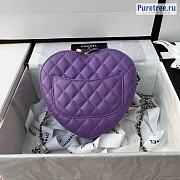 CHANEL | Heart Shape Bag Pre-Spring 2022 Purple - 17 × 15 × 6 cm - 3