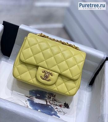 CHANEL | Mini Flap Bag Yellow Lambskin - 17 x 13.5 x 8cm