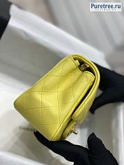 CHANEL | Mini Flap Bag Yellow Lambskin - 17 x 13.5 x 8cm - 2