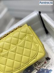CHANEL | Mini Flap Bag Yellow Lambskin - 17 x 13.5 x 8cm - 4