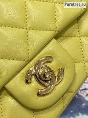 CHANEL | Mini Flap Bag Yellow Lambskin - 17 x 13.5 x 8cm - 5
