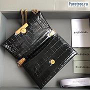 BALENCIAGA | Triplet Small Bag Crocodile Embossed In Black - 21 x 8 x 12cm - 5