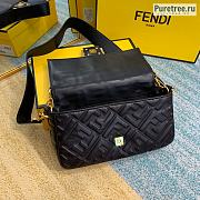 FENDI | Baguette Black Leather Bag - 27 x 15 x 6 cm - 3