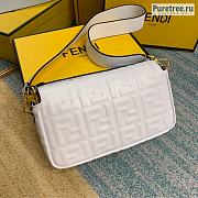 FENDI | Baguette White Leather Bag - 27 x 15 x 6 cm - 6