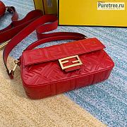 FENDI | Baguette Red Leather Bag - 27 x 15 x 6 cm - 4
