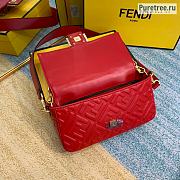 FENDI | Baguette Red Leather Bag - 27 x 15 x 6 cm - 3